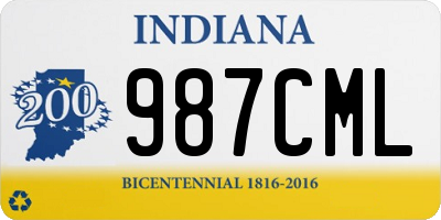 IN license plate 987CML