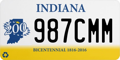 IN license plate 987CMM