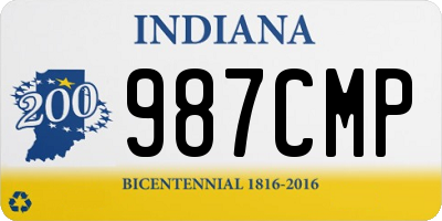 IN license plate 987CMP