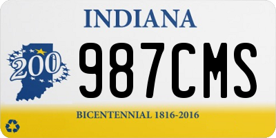 IN license plate 987CMS