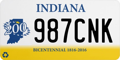 IN license plate 987CNK