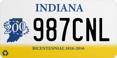 IN license plate 987CNL