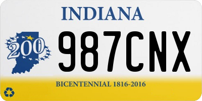 IN license plate 987CNX