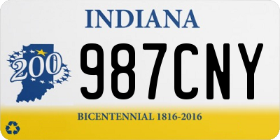 IN license plate 987CNY