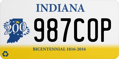 IN license plate 987COP