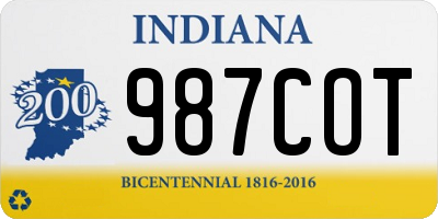 IN license plate 987COT