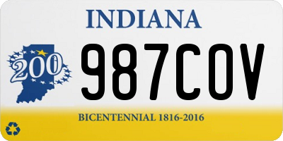 IN license plate 987COV