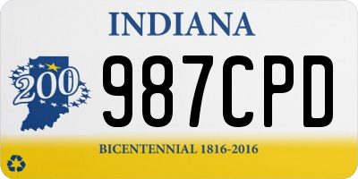 IN license plate 987CPD