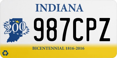 IN license plate 987CPZ