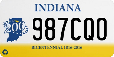 IN license plate 987CQO