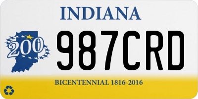 IN license plate 987CRD