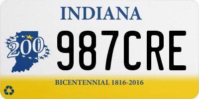 IN license plate 987CRE