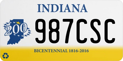 IN license plate 987CSC