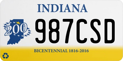 IN license plate 987CSD