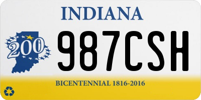 IN license plate 987CSH