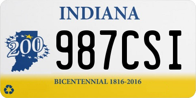 IN license plate 987CSI