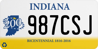 IN license plate 987CSJ