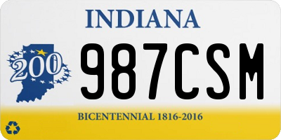 IN license plate 987CSM