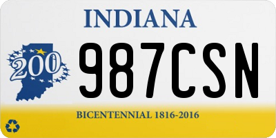 IN license plate 987CSN