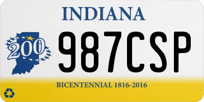 IN license plate 987CSP