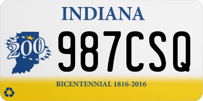 IN license plate 987CSQ