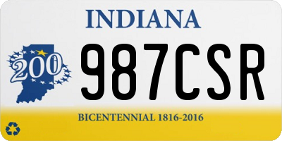 IN license plate 987CSR