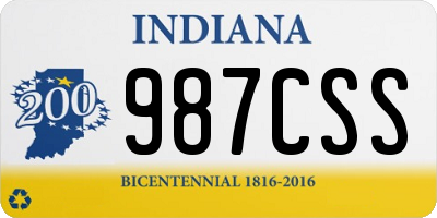 IN license plate 987CSS