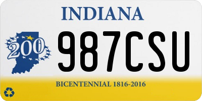 IN license plate 987CSU