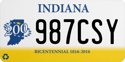 IN license plate 987CSY