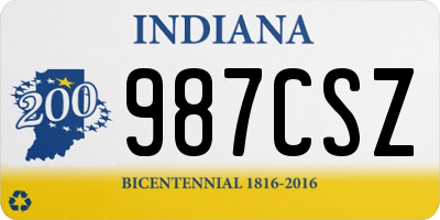 IN license plate 987CSZ