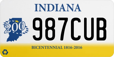 IN license plate 987CUB