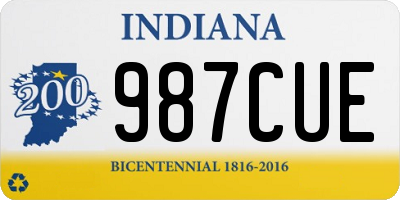 IN license plate 987CUE