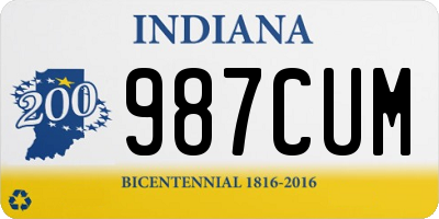 IN license plate 987CUM