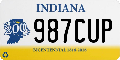 IN license plate 987CUP