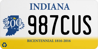 IN license plate 987CUS