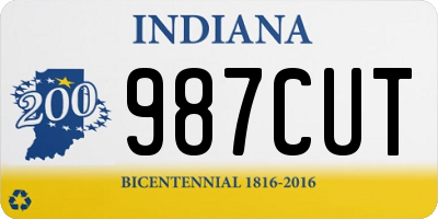 IN license plate 987CUT