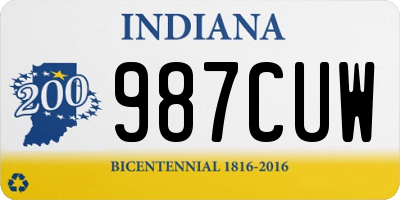 IN license plate 987CUW