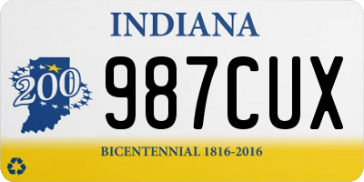 IN license plate 987CUX