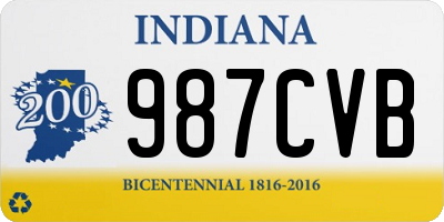 IN license plate 987CVB