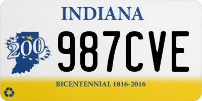 IN license plate 987CVE