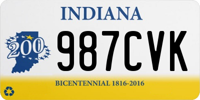 IN license plate 987CVK