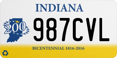 IN license plate 987CVL