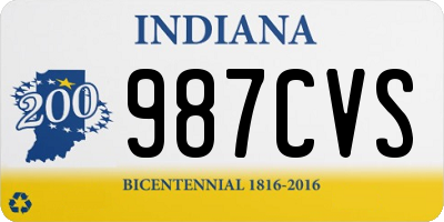 IN license plate 987CVS