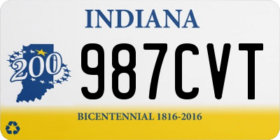 IN license plate 987CVT