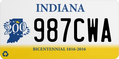 IN license plate 987CWA