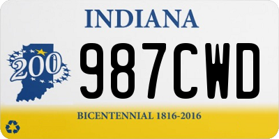 IN license plate 987CWD