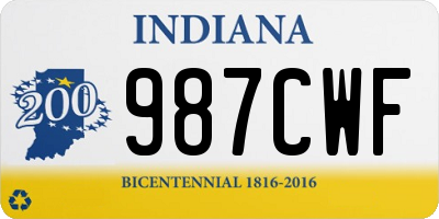 IN license plate 987CWF
