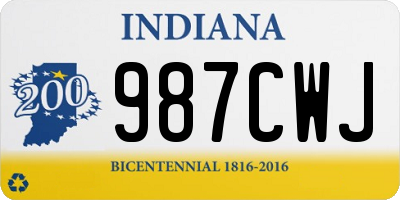 IN license plate 987CWJ