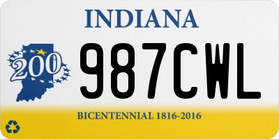 IN license plate 987CWL