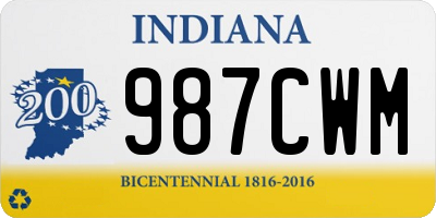 IN license plate 987CWM